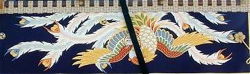 水引幕展紫羅紗地に鳳凰の刺繍