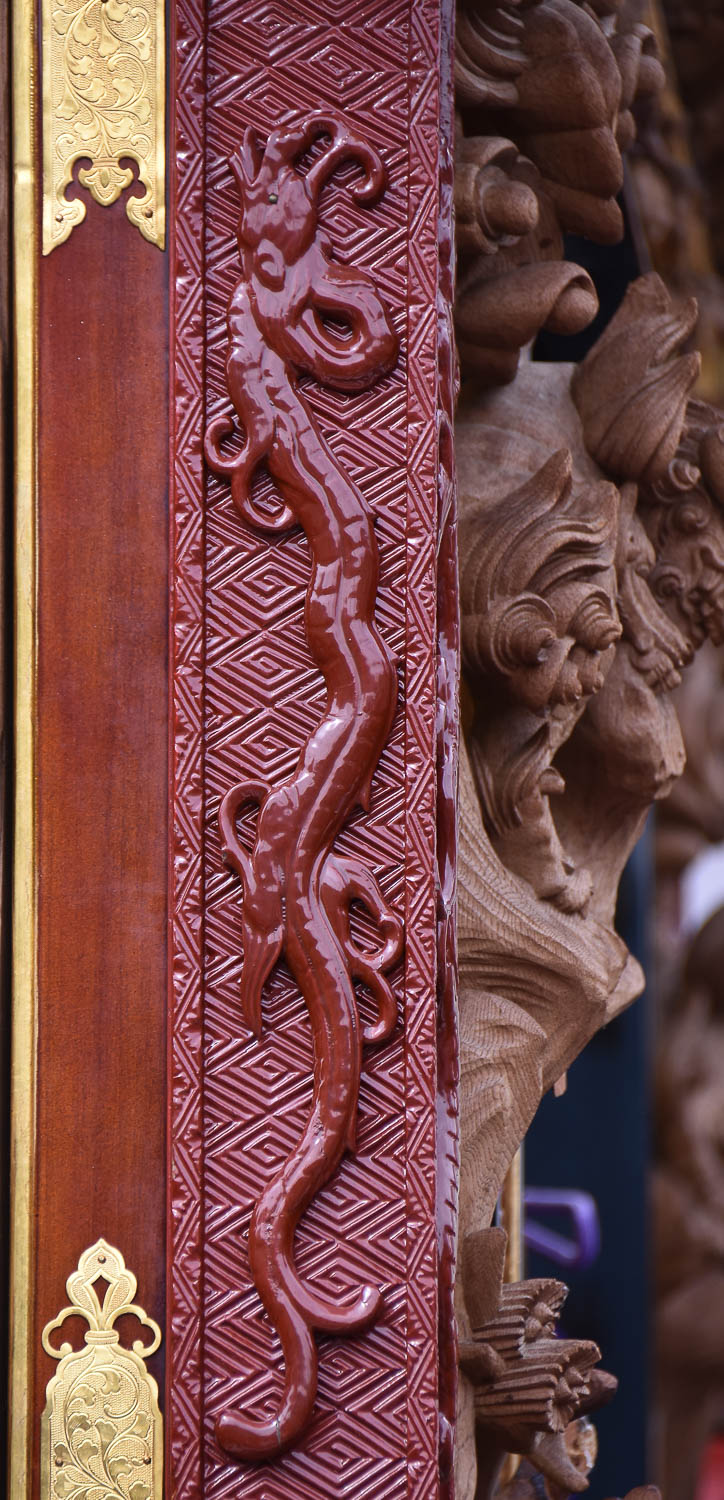 高田まつり　東町「林和靖軕」枠は堆朱の技法